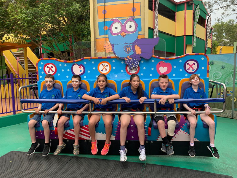 Kids having fun at theme park